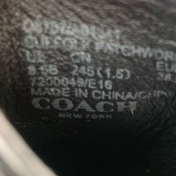 Coach Suffolk Patchwork Black Leather Chelsea Croc Snakeskin Booties  8.5M New - Picture 10 of 11